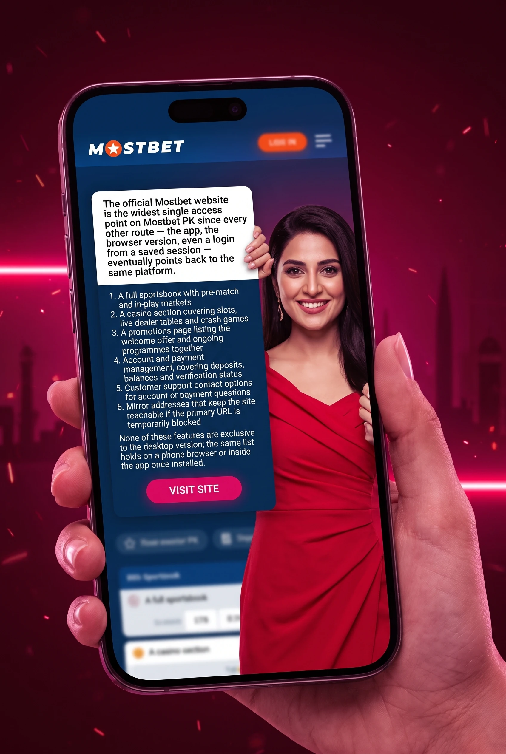 Official Mostbet website features